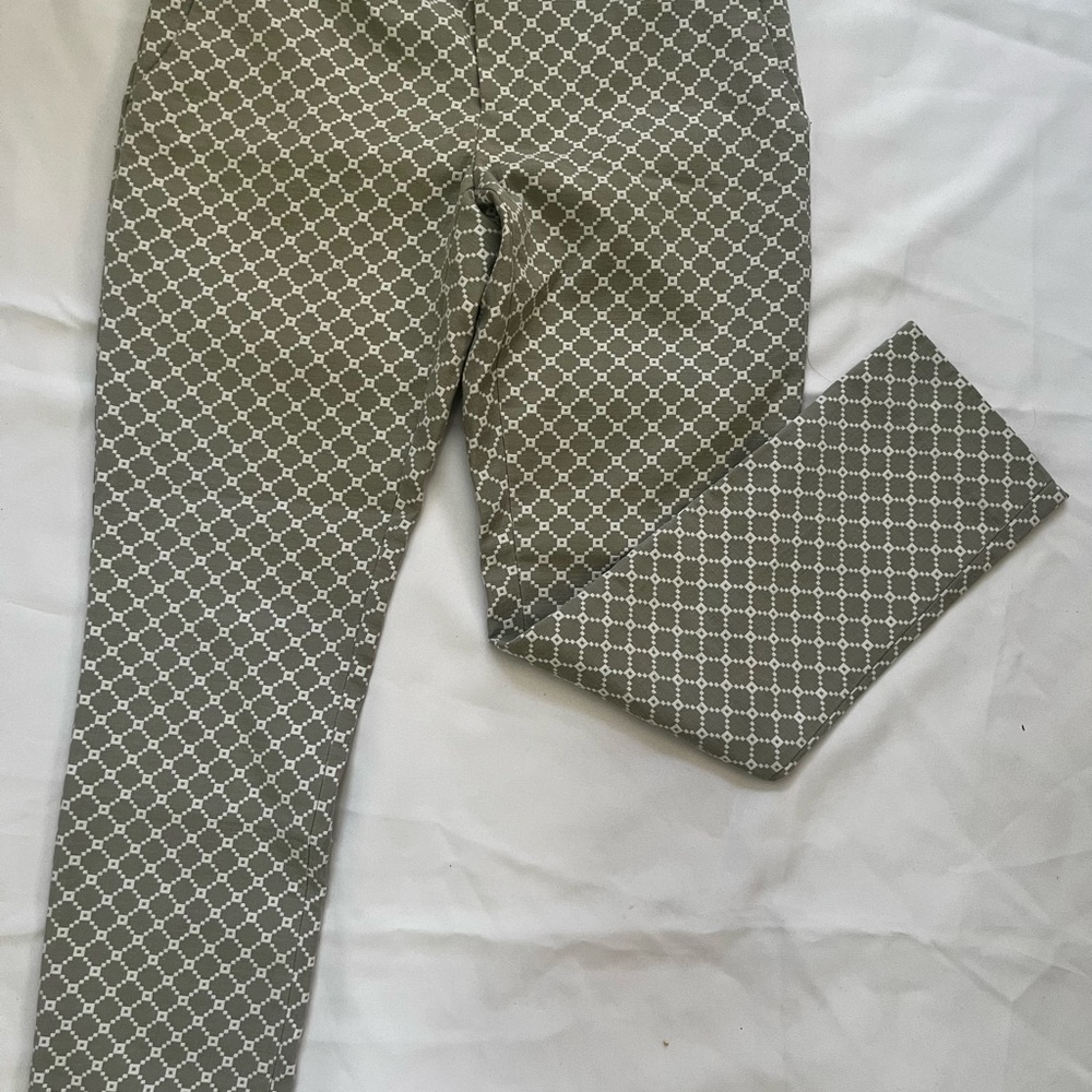 Banana Republic Green and White Chinos with Classic Pattern
